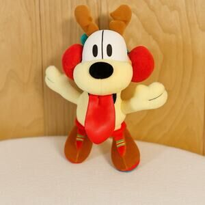 ODIE Garfield Friend Winter Earmuffs Stuffed Christmas RARE 8" Suction Cup Plush